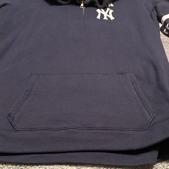 Navy Half-Zip Sweatshirt with White Accents - Picture 3 of 6